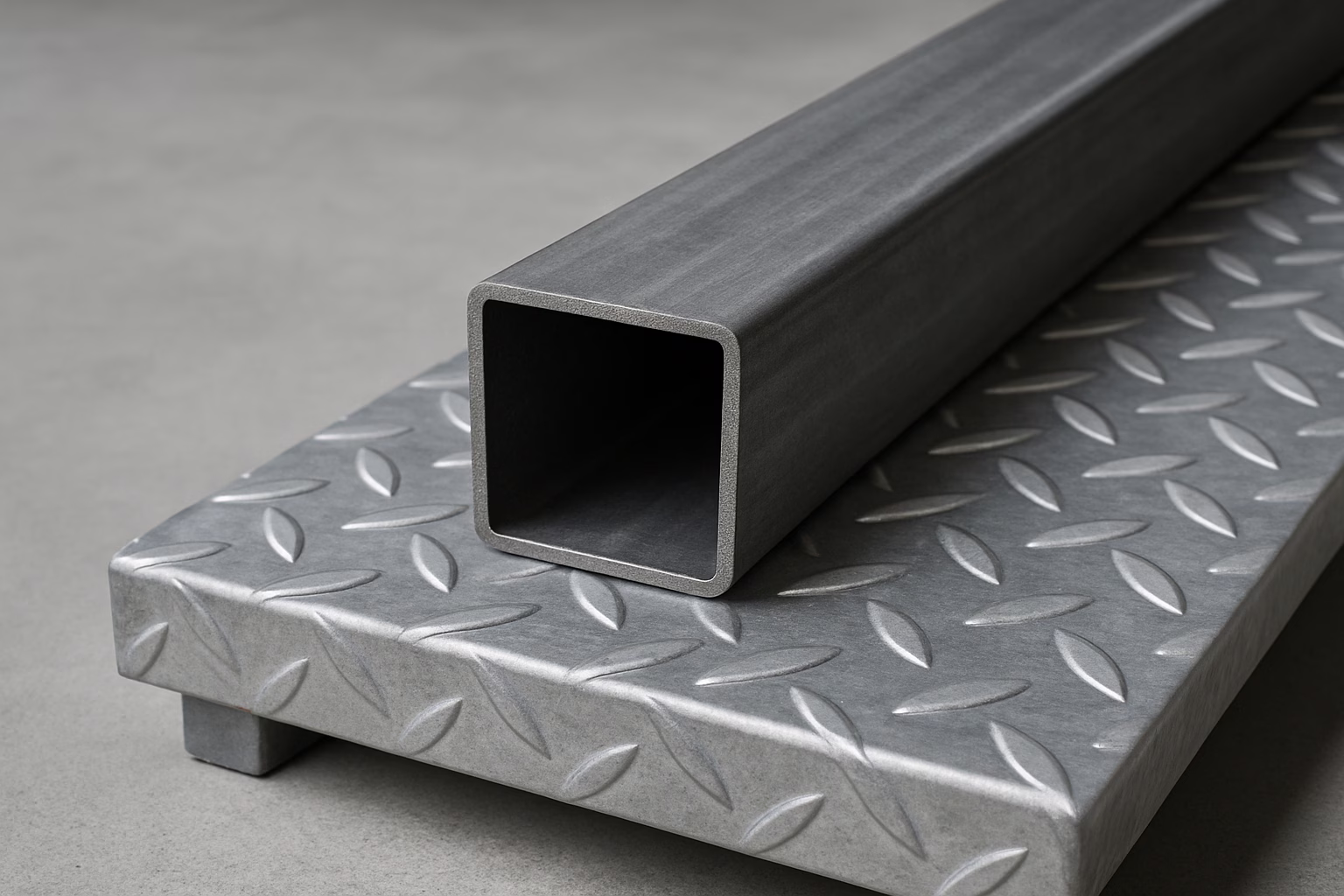 Na zdjęciu widoczny jest profil stalowy kwadratowy zastosowany jako element konstrukcyjny podestu, wykorzystywany w nowoczesnych rozwiązaniach budowlanych. Profil charakteryzuje się wysoką wytrzymałością, trwałością oraz odpornością na uszkodzenia mechaniczne, co czyni go idealnym wyborem do realizacji solidnych i stabilnych podestów stalowych w halach przemysłowych, magazynach i obiektach użytkowych.